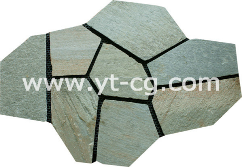 Natural crazy paving stone with mesh backing for garden