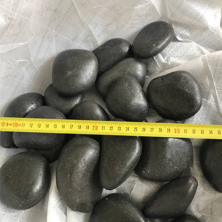 Wholesale China Polished Landscaping Black River Stone Pebbles For Garden