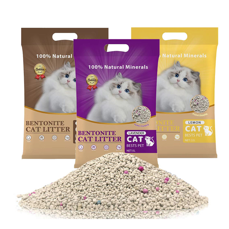 Top ranking pet supplier Ball Shaped Bentonite Cat Litter Multi Fragrance Strong Clumping bentonite tray Cat litter Sand