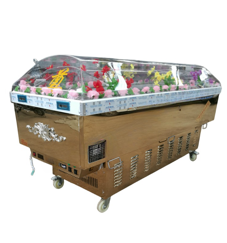 funeral supplies glass coffin  Made in China Frozen coffin