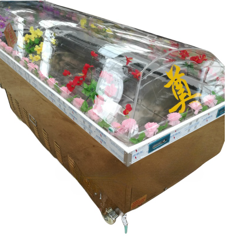 funeral supplies glass coffin  Made in China Frozen coffin