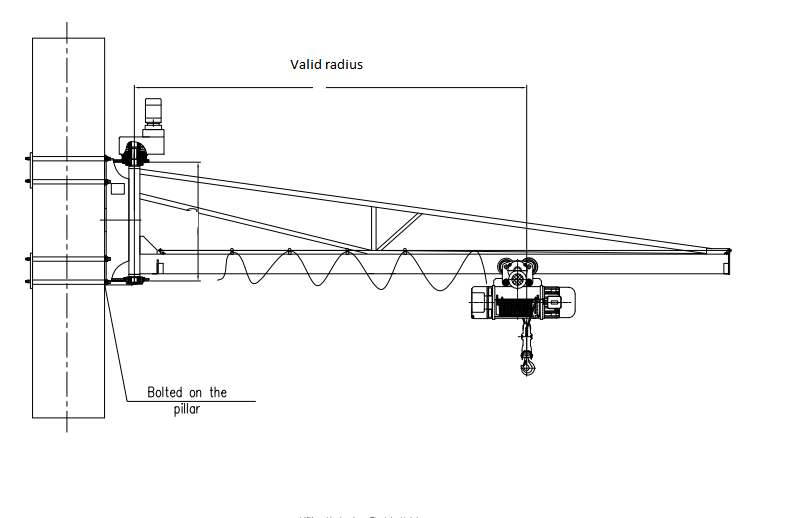 BX Light Duty 1t 3t Wall Mounted Jib Crane Used for workshop