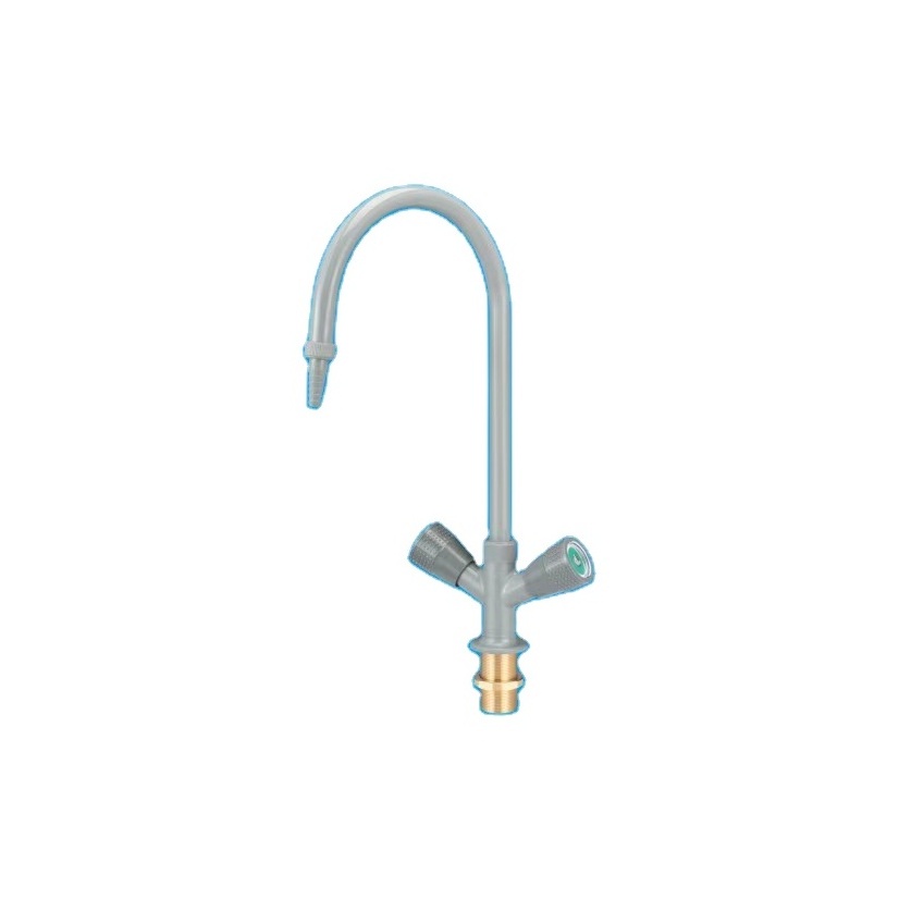 Laboratory brass hot and cold lab gooseneck sink assay faucet