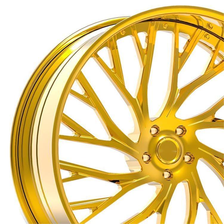 YTD Hot Design Custom gloss gold 16/18/21/22/23 Inch 2 Piece 5X108 5X114.3 5X120 deep concave dish Passenger Car Alloy Wheels