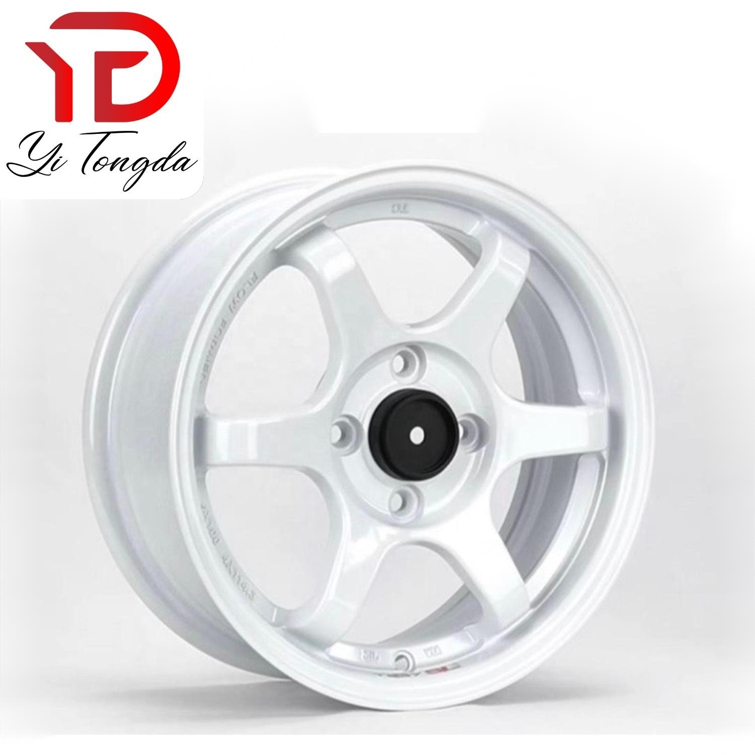 YTD Custom White 6 Spokes Replica VOLK RACING TE37 Forged Wheels 17 18 19 20 21 22 23 Inch Sport Rims for BMW Nissan GT-R Tesla