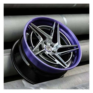 YTD Hot Sale Custom Purple 5 Spoke 16-24 Inch 2 Piece Forged Passenger Car Wheel 5x108/112/114.3/120 Alloy Rim for Modification