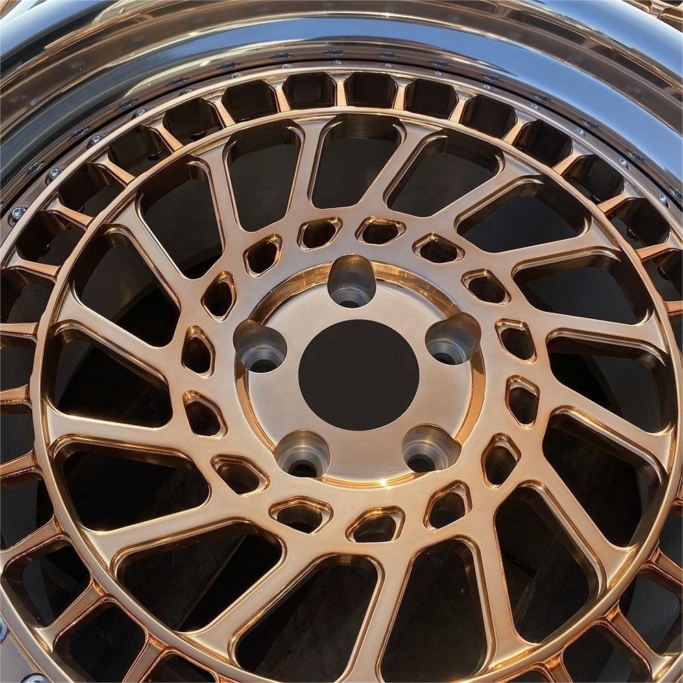 Custom Luxury Rose Gold Deep Dish Concave 2 Piece Forged Wheel 17/18/19/20/21 inch Rim 5x112 5x114.3 5x120 Passenger Car Wheel