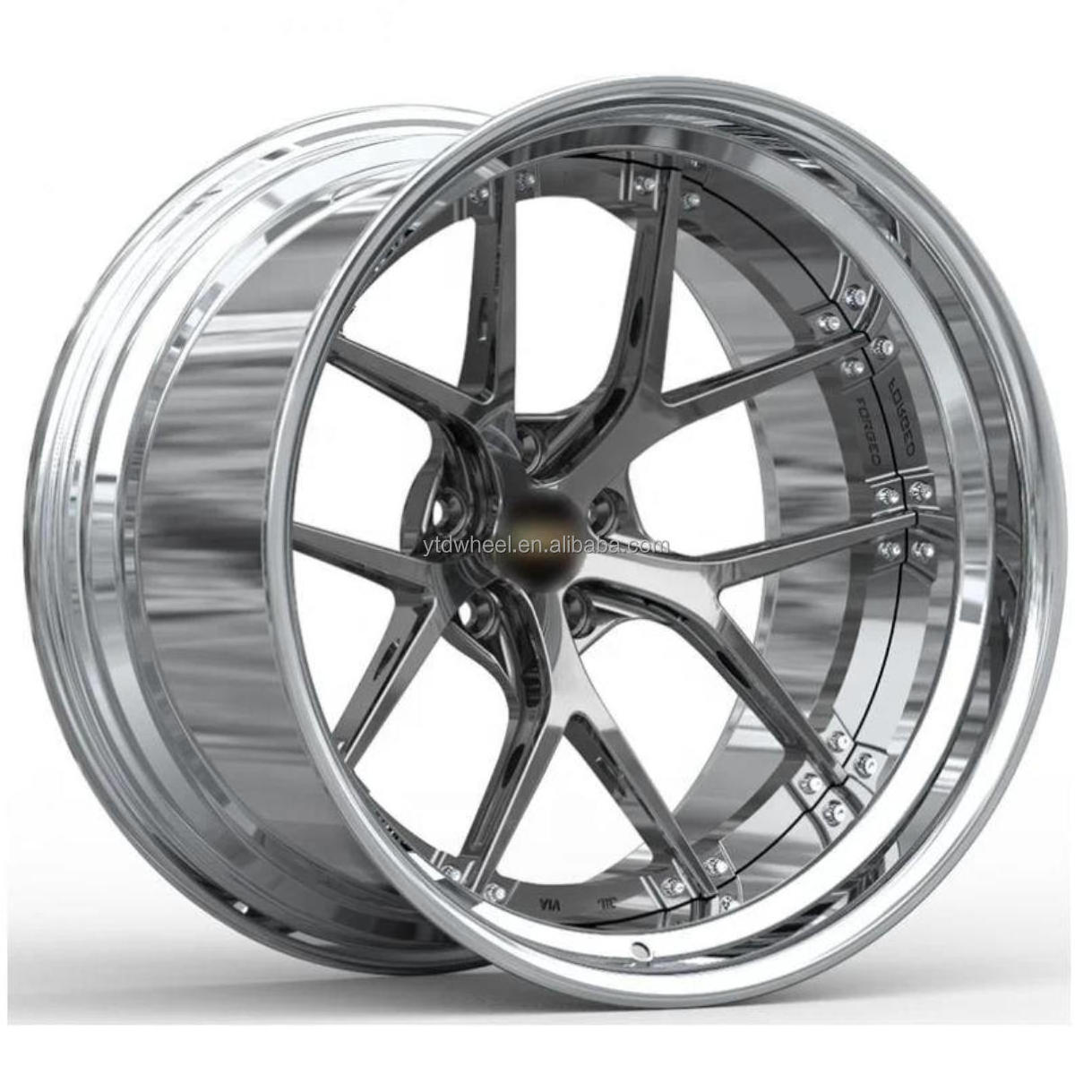 YTD Hot Sale 2/3 Piece Forged Wheels Concave 5x114.3/100/130/112/120 18/19/20/21/22/23/24 inch T6-6061 Aluminum Alloy Custom Rim