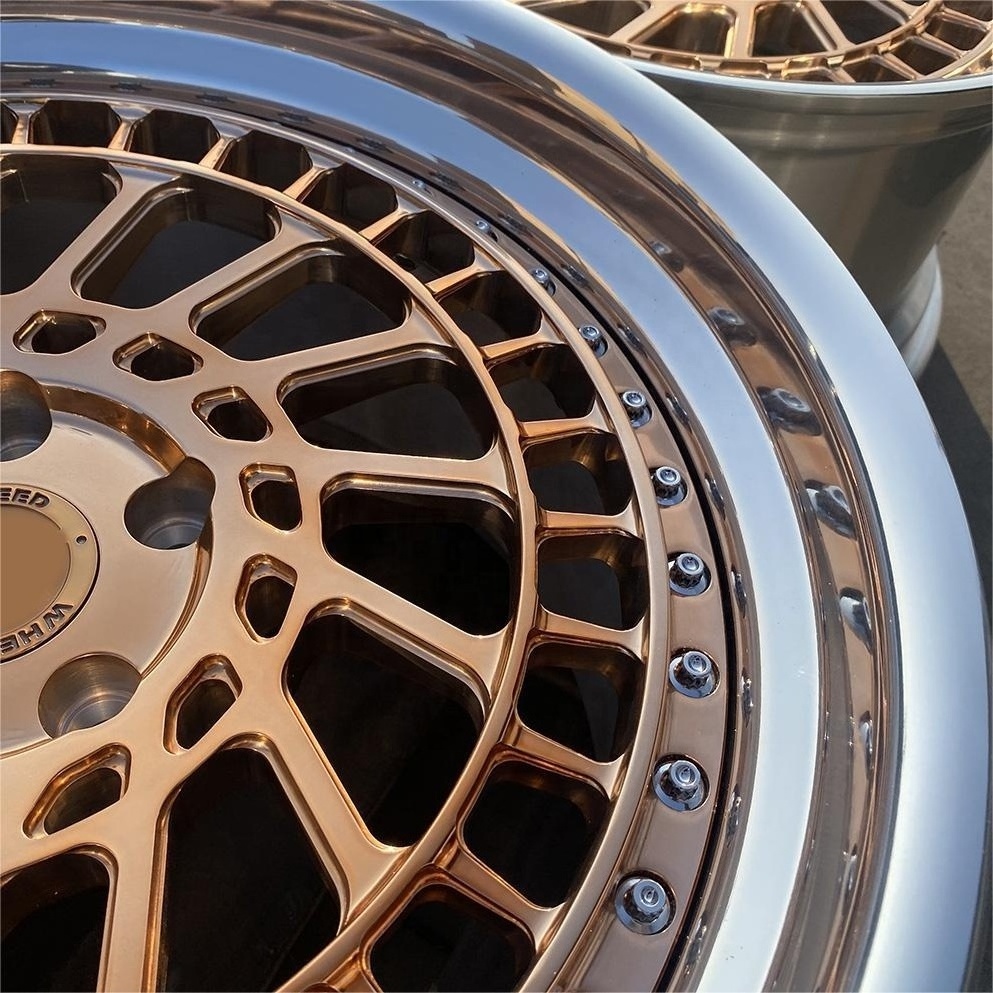 Custom Luxury Rose Gold Deep Dish Concave 2 Piece Forged Wheel 17/18/19/20/21 inch Rim 5x112 5x114.3 5x120 Passenger Car Wheel