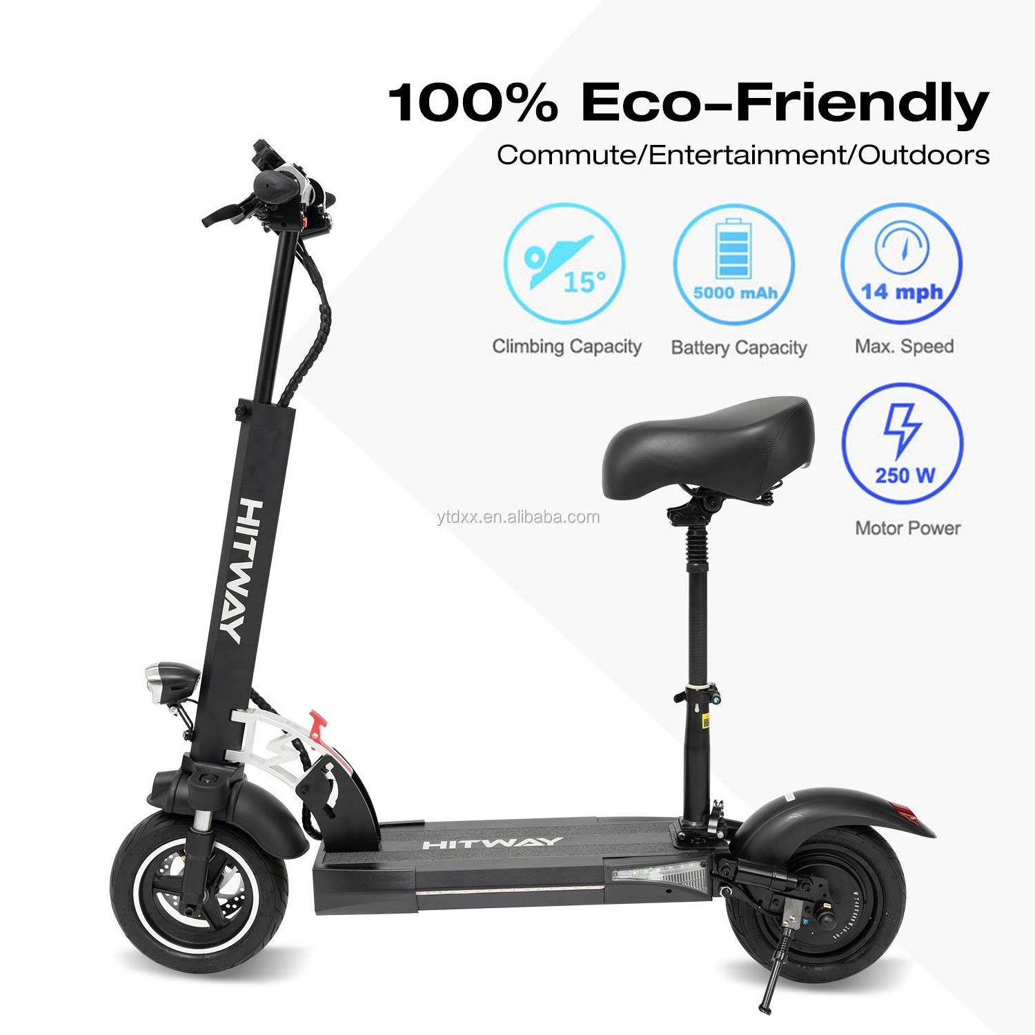 New arrivals EU fast delivery moped 10inch 48V 800W electric mobility scooter with seat for kids