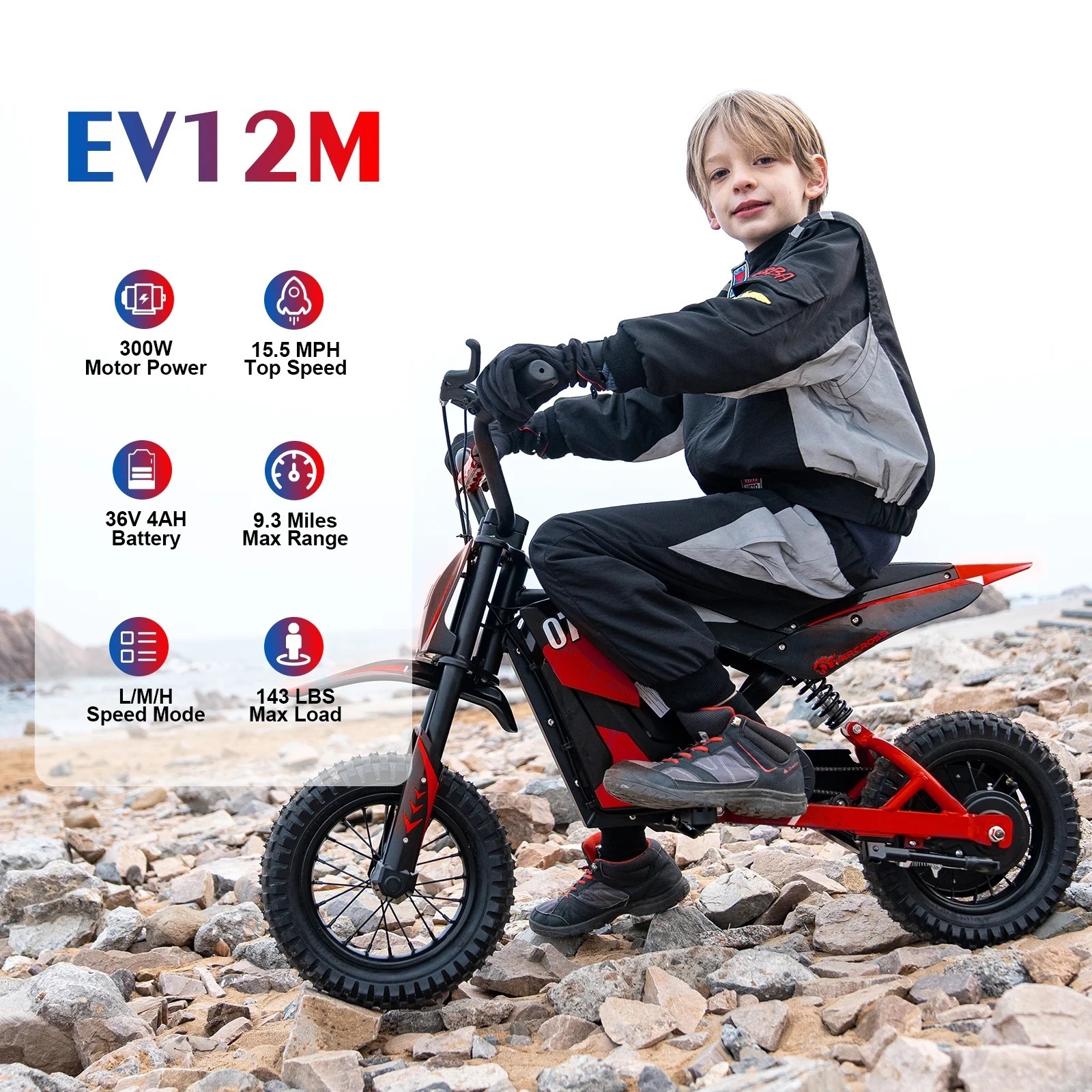 EVERCROSS 12Inch 36V 300W Electric Kid Motorcycle Blue Red EU USA Warehouse Stock New Arrival Cheap Price Motorcycle