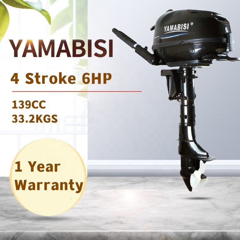 Look here! YAMABISI 4 Stroke 6HP Outboard Motor Engine Water Cooling System for Marine Boat Engine Motor