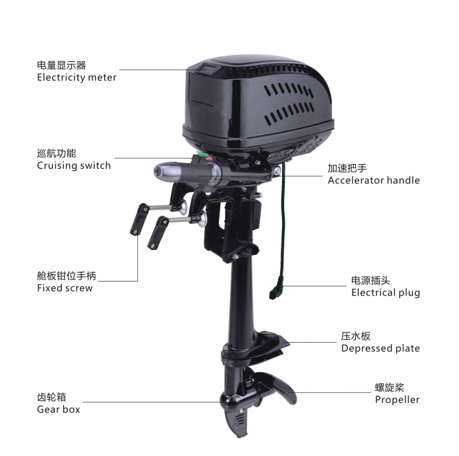 CE Approved 48v 1000w electric boat engine dc trolling motor outboard fishing kayak motor