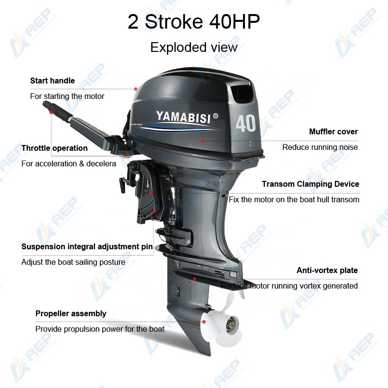 YAMABISI 40HP outboard motor 2 stroke long shaft outboard engine outboards 40HP boat motor