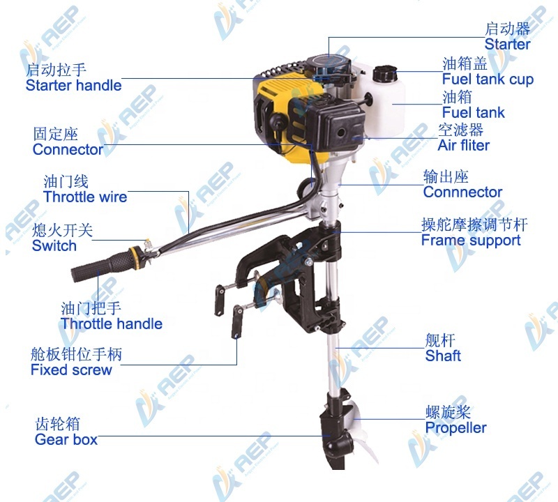 boat engine Factory price small power 2 stroke Outboard Engine 52cc 2.5hp Boat Motor engines machine