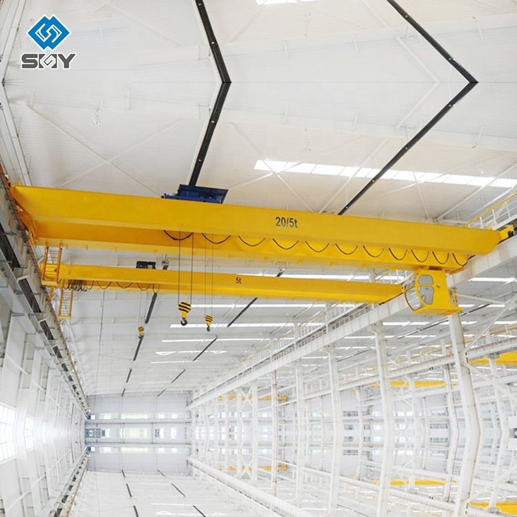 Hot Sale double girder industrial over head crane supplier 25 ton 40 ton 50 ton puente grua overhead crane with europe trolley