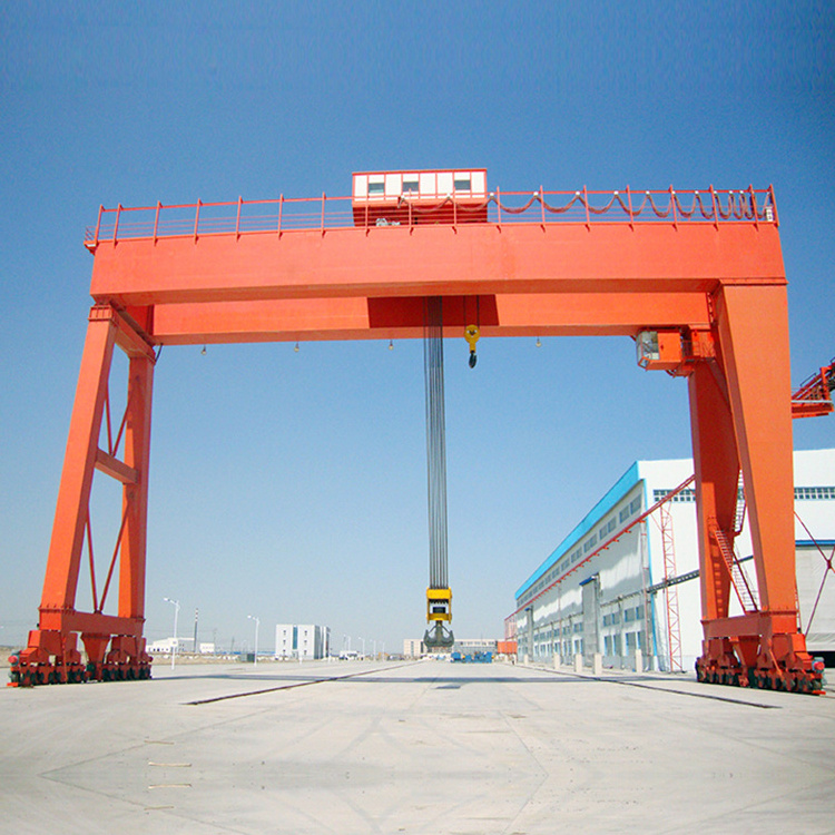 Large Tonnage Heavy loading wheel Gantry Cranes with Hook to Lift Concrete Block or Stone Block