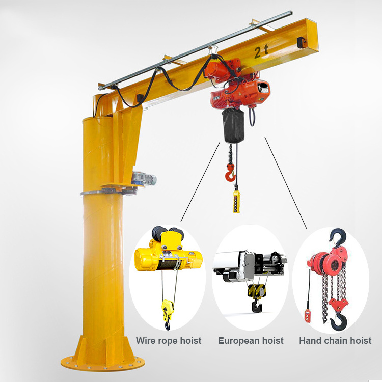 Cantilever swing arm jib crane 500kg movable balancing jib crane with electric hoist