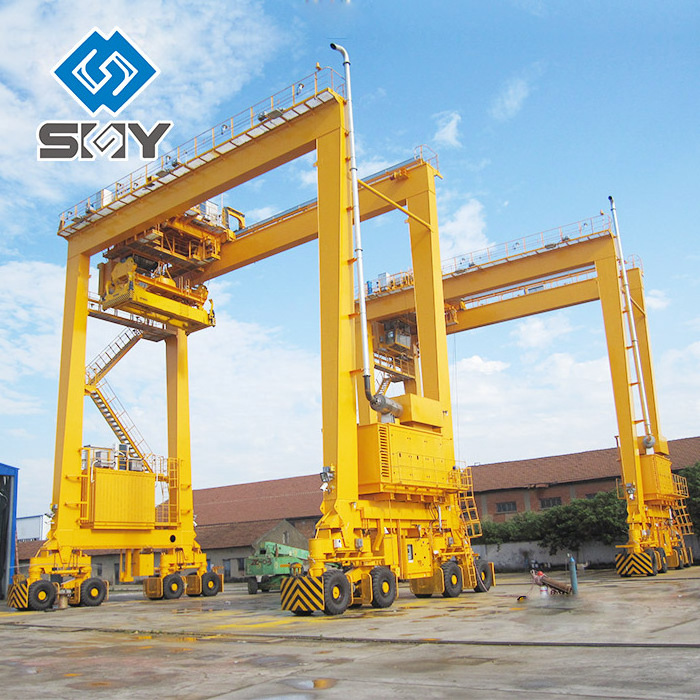 Shipping container crane 120 ton rubber tyred gantry crane RTG container crane for 20ft 40ft 45ft container