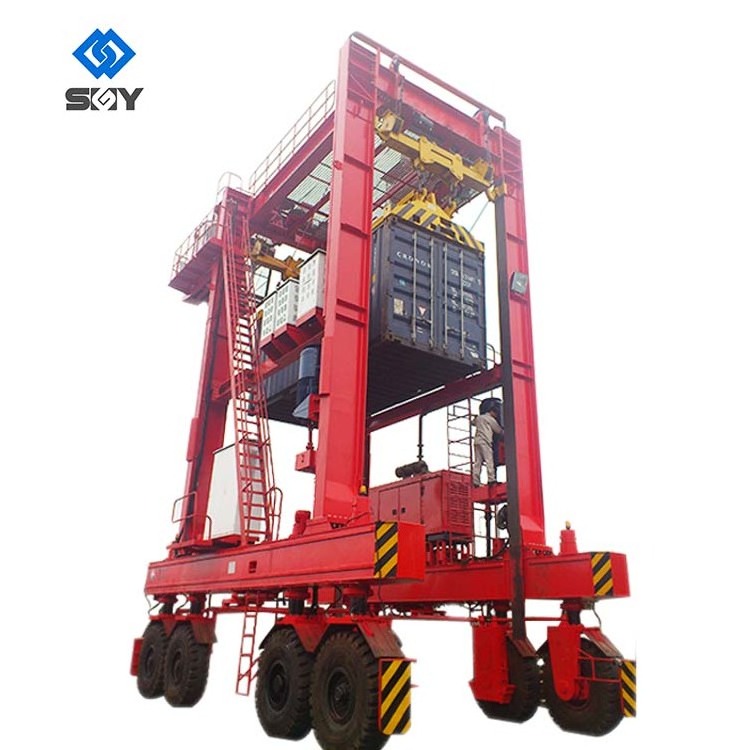 Shipping container crane 120 ton rubber tyred gantry crane RTG container crane for 20ft 40ft 45ft container