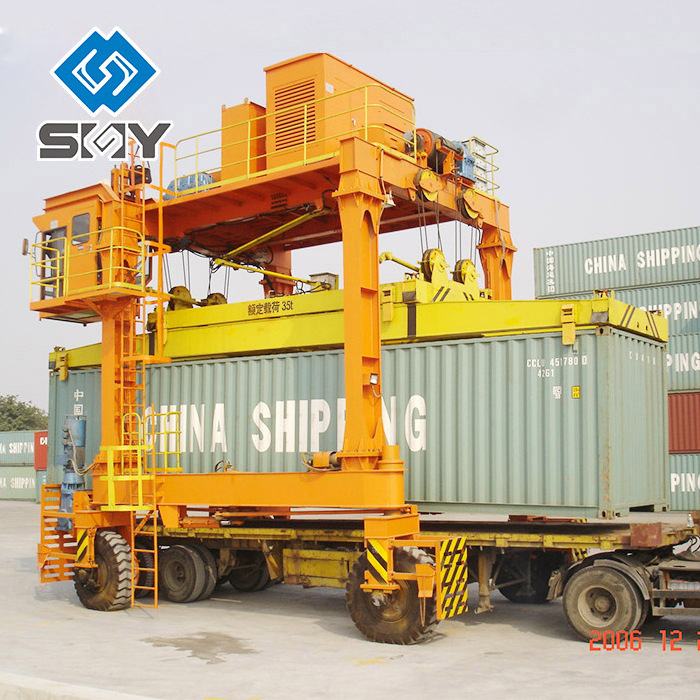 Shipping container crane 120 ton rubber tyred gantry crane RTG container crane for 20ft 40ft 45ft container