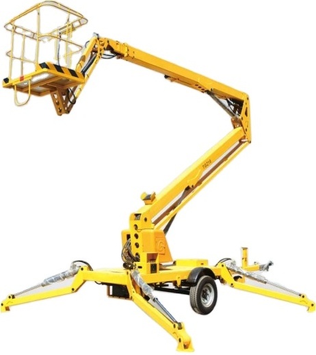 PLC control 10-22m Trailer Hydraulic Towable Man Boom Lift Cherry Picker