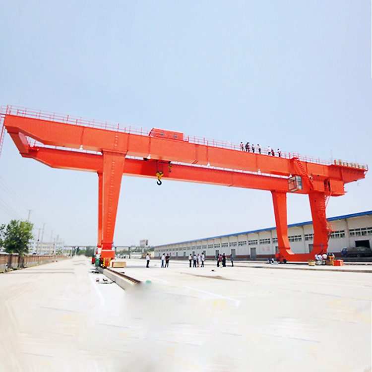 Large Tonnage Heavy loading wheel Gantry Cranes with Hook to Lift Concrete Block or Stone Block