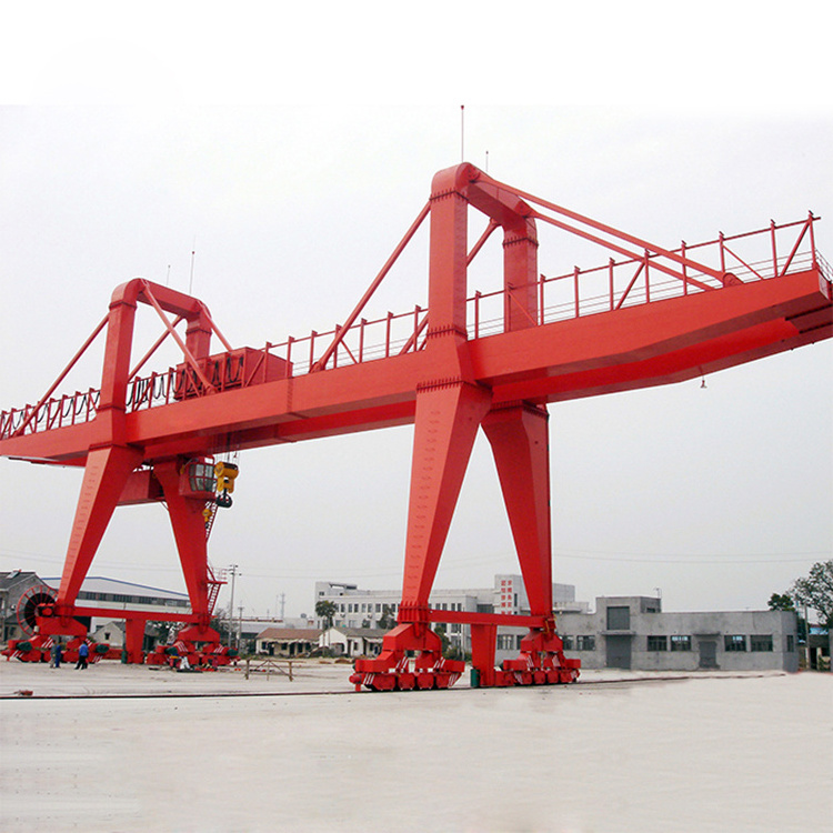 Large Tonnage Heavy loading wheel Gantry Cranes with Hook to Lift Concrete Block or Stone Block