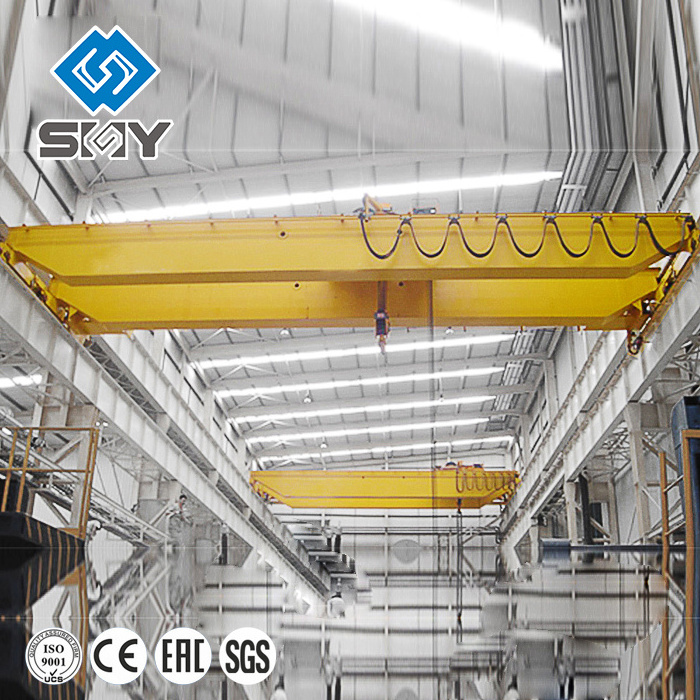 Hot Sale double girder industrial over head crane supplier 25 ton 40 ton 50 ton puente grua overhead crane with europe trolley