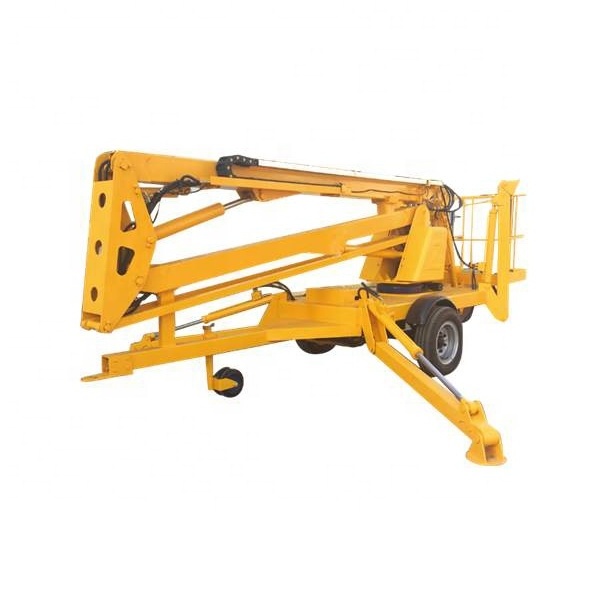 PLC control 10-22m Trailer Hydraulic Towable Man Boom Lift Cherry Picker