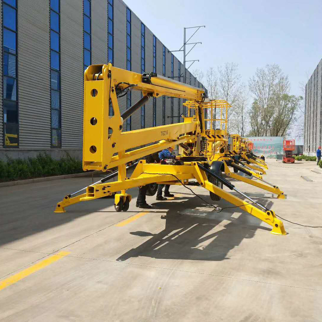 PLC control 10-22m Trailer Hydraulic Towable Man Boom Lift Cherry Picker