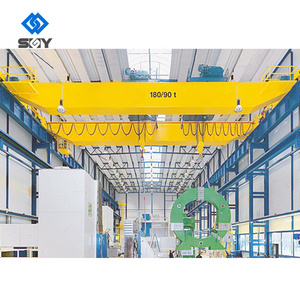 Hot Sale double girder industrial over head crane supplier 25 ton 40 ton 50 ton puente grua overhead crane with europe trolley