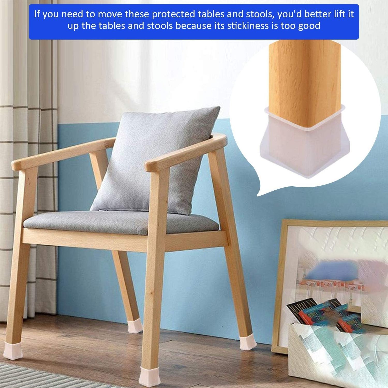 Furniture Silicone Protection Covers,Chair Legs Caps Round & Square Furniture Table Feet Cover Pads Floor Protector