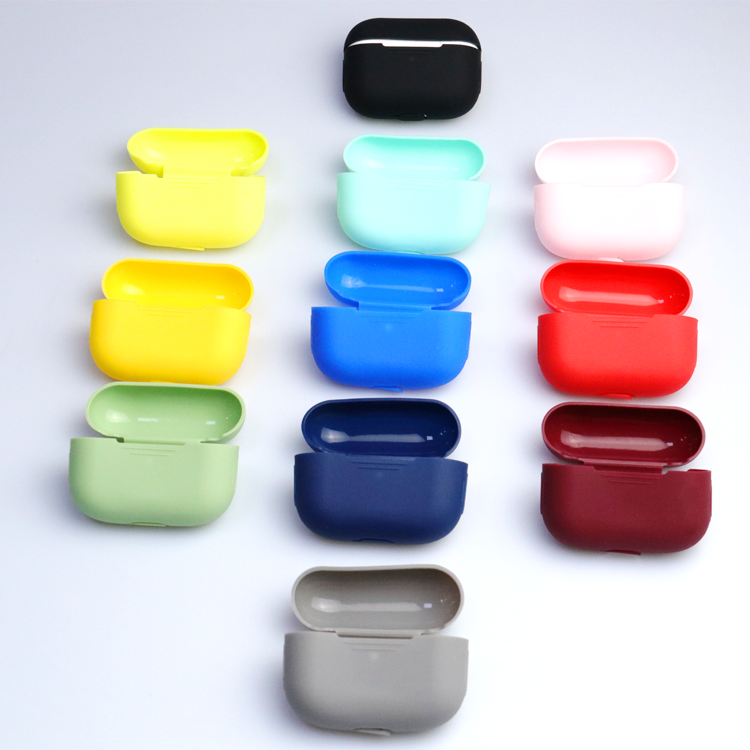 Professional wholesale manufacture skin soft solid color airpodes pro earphones silicone case cover for airpods pro 3