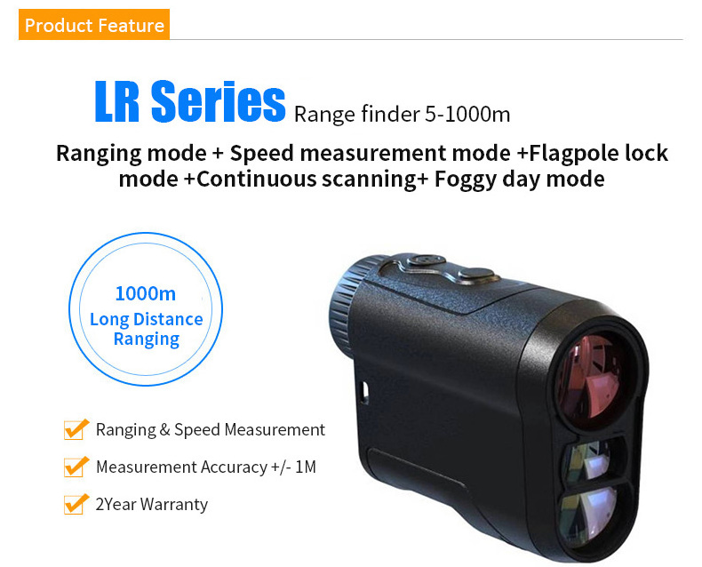 Hollyview Golf Range Finder laser 5-1000m long distance 6.5X magnification for outdoor hunting