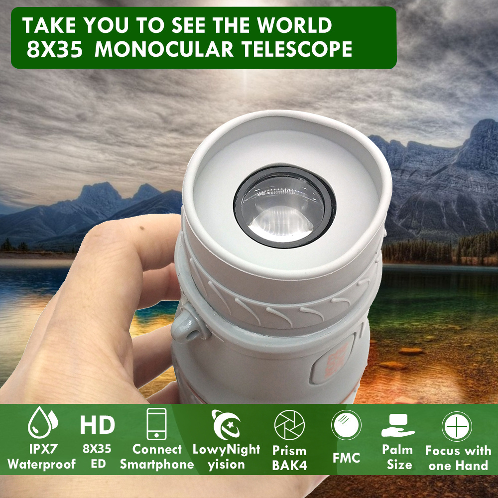 Hollyview 8x35 Monocular Telescope 40x60 High Power HD Monoculares for Mobile Phone