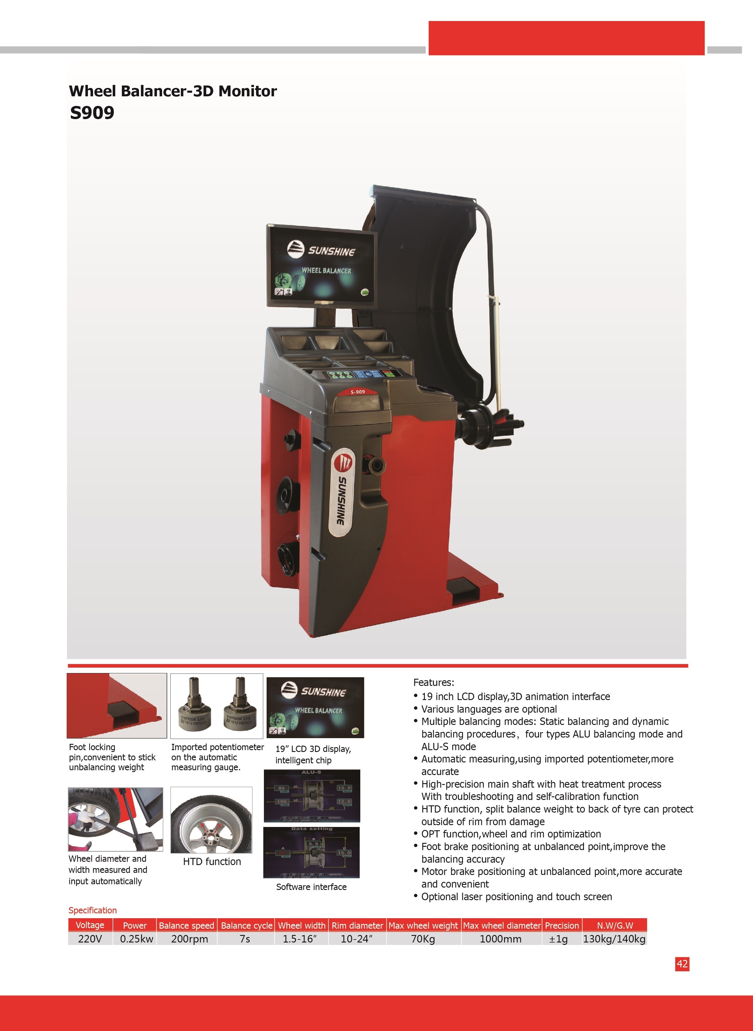 Hot sale S909 wheel balancer High quality truck Wheel Balance/ bus wheel balancing machine/truck tire balancing machine