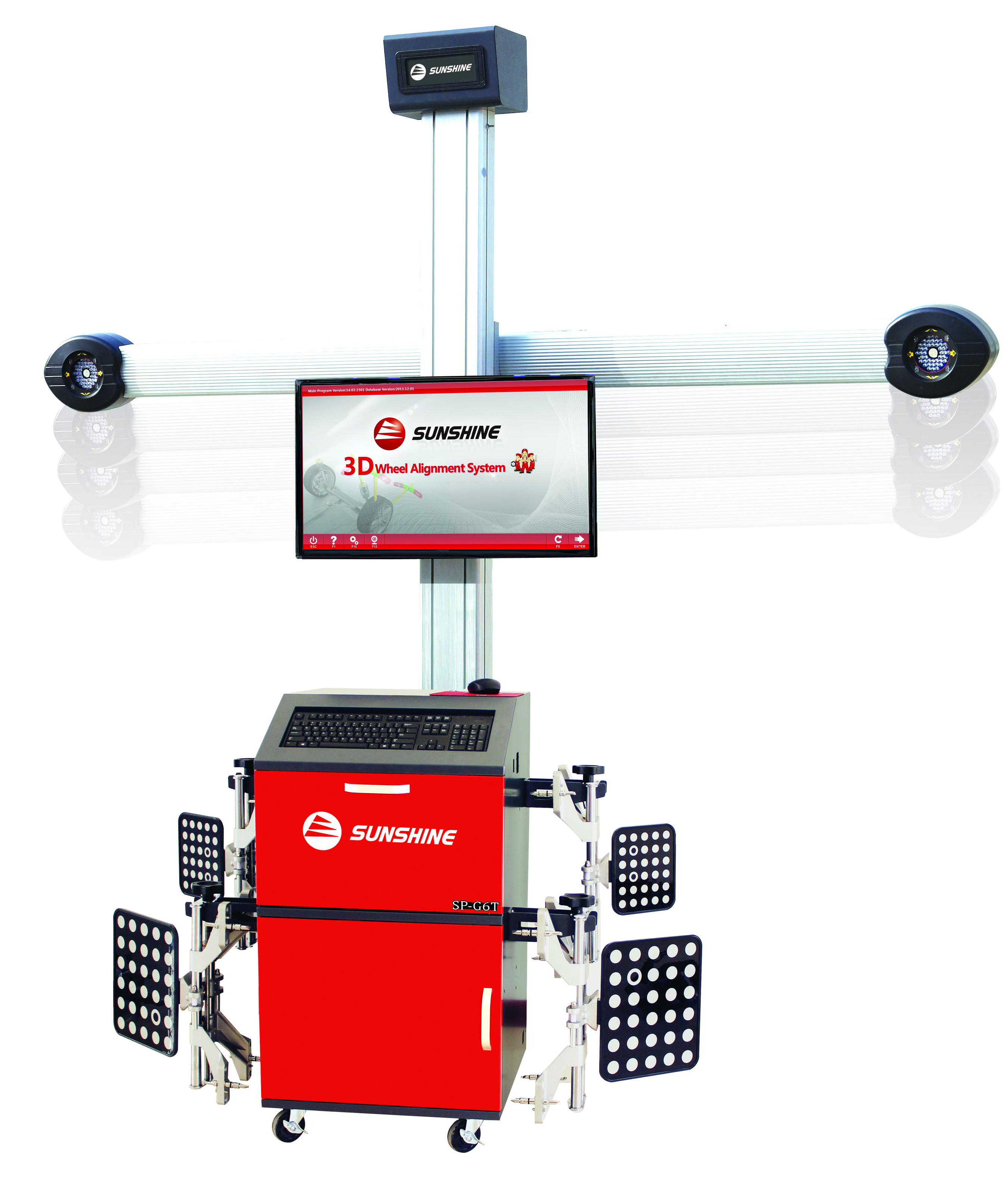 Wheel Alignment Equipment High Precise SP-G6T 3D Test Wheel Balancing Alignment Machines Used Customised CE / ISO9001 Sunshine