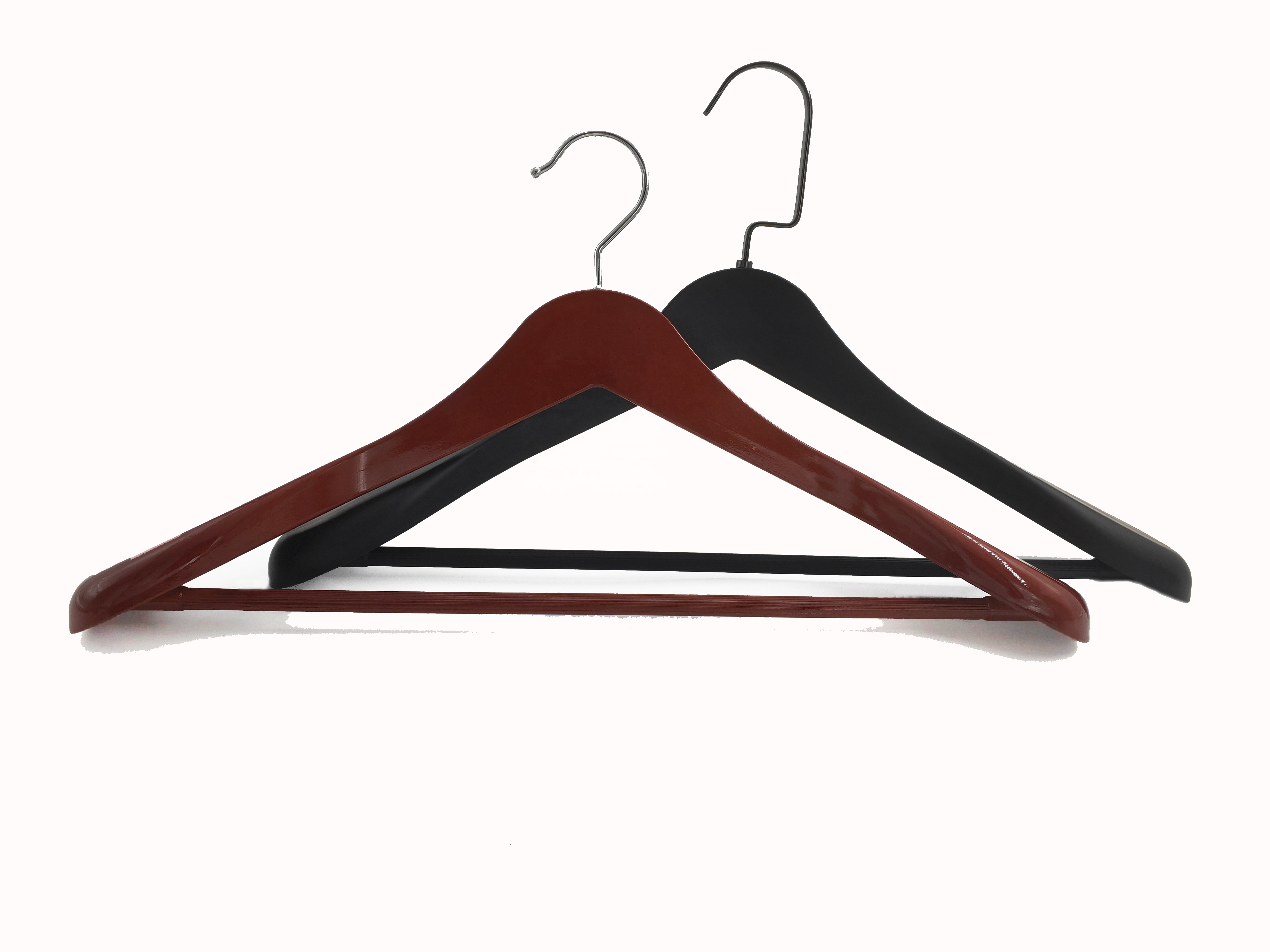 YT 2020 save space thin brown wooden clothes hanger with custom logo cloth rack customize shirt hanger wood