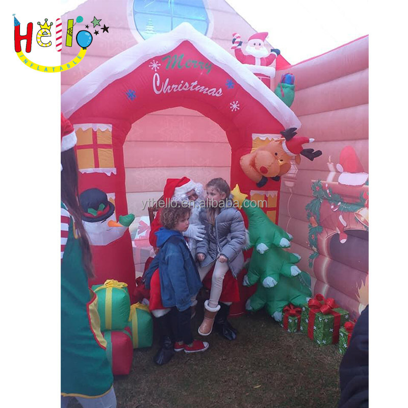 Christmas inflatable tent house giant blow up cartoon tent inflatable santa claus house