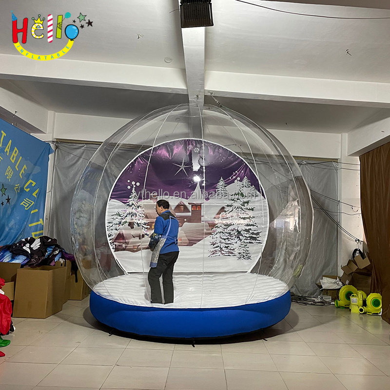 Christmas Decoration Transparency Giant Inflatable Snow Ball For Amusement Park