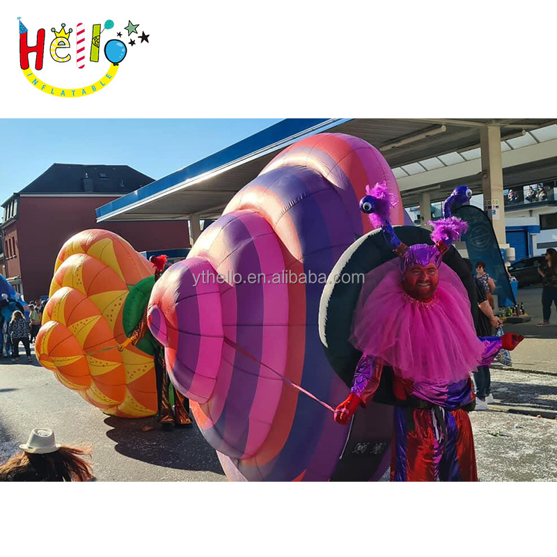 Event Parade Inflatable Snail Costume Customized Giant Walking Inflatable Snail Cartoon