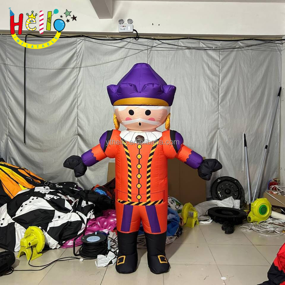 Hot Sale Inflatable Cartoon Character Costume Orange Clothes Purple Hat Inflatable Prince Costume