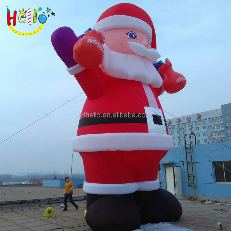 giant inflatable cartoon christmas santa claus, outdoor christmas santa claus decorative inflatable OEM