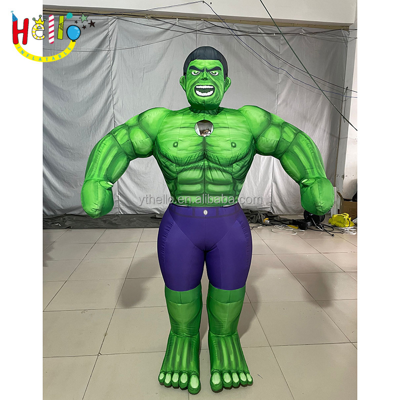 Hot sale Inflatable Suit Halloween Green Muscle man Costume inflatable green man