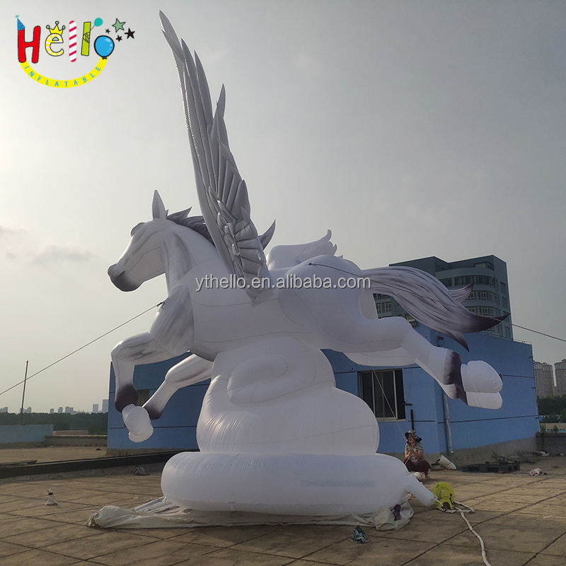 white Horse Inflatable Customized Giant Inflatable Horse With Wing