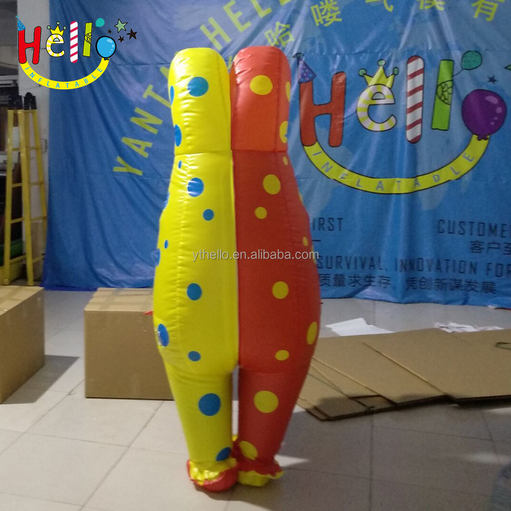 funny Outdoor advertising inflatable walking Handstand clown costume mascot