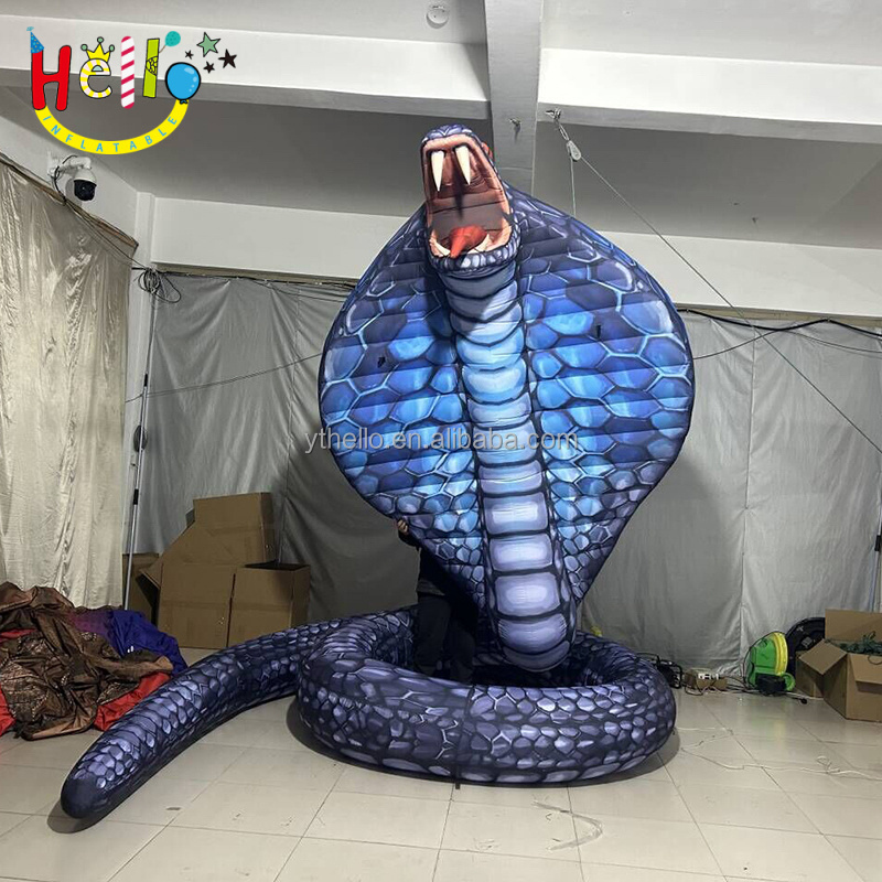 Giant Vivid Printing Inflatable Snake Model Bule Inflatable Cobra