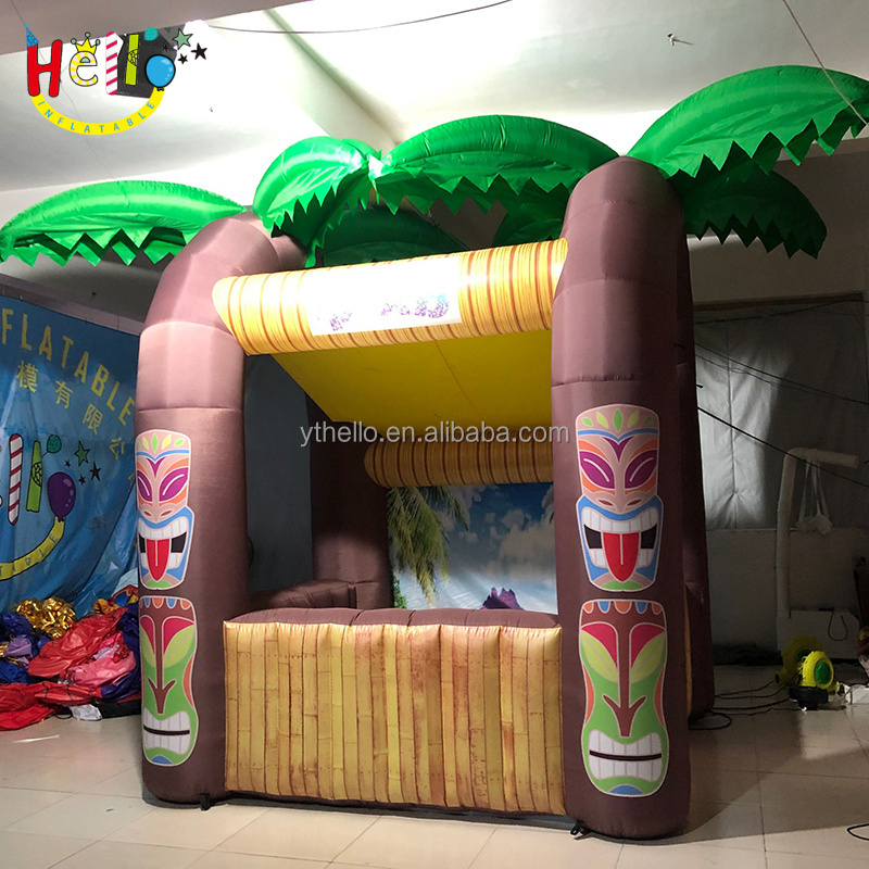 Portable inflatable Tiki hut bar for outdoor backyard summer party or beach used