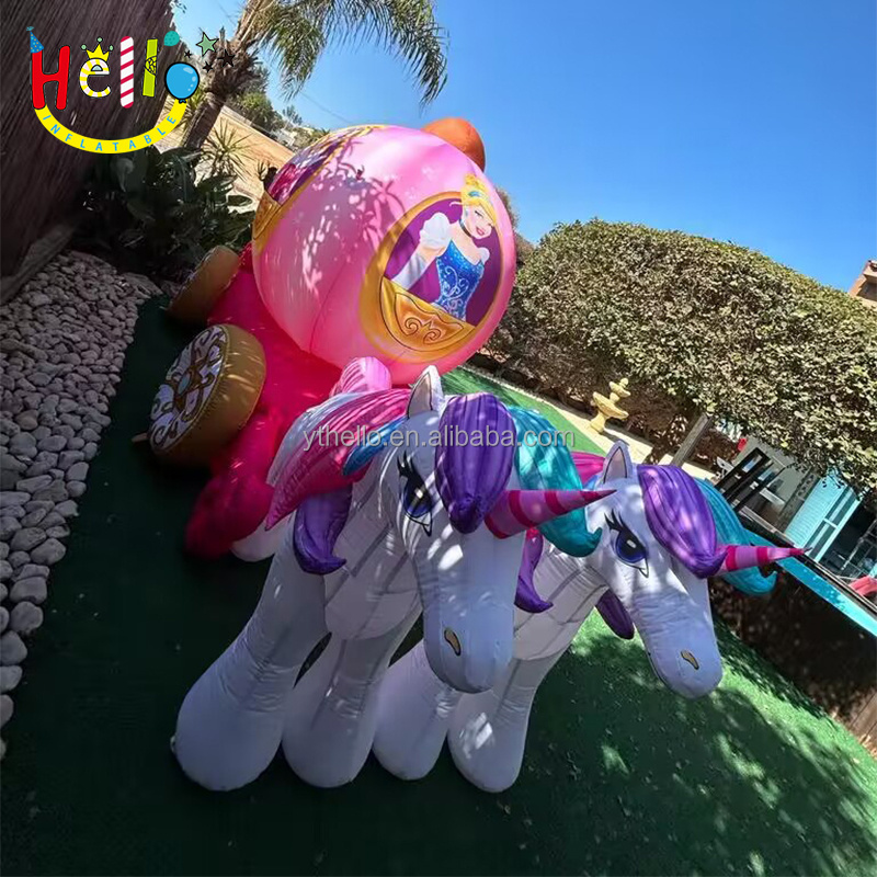 Factory custom inflatable cartoon animal unicorn inflatable wagon inflatable horse